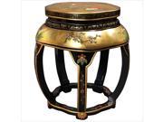 Oriental Furniture Lacquer Blossom Stool with 5 Legs in Gold