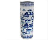 Oriental Furniture 24 Landscape Umbrella Stand in Blue and White