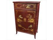Oriental Furniture Japanese Shoe Cabinet in Red