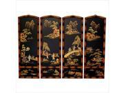 Oriental Furniture Ching Wall Plaques in Black Set of 4