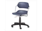 OFM Martisa Armless Swivel Office Chair with Silver Frame in Navy