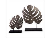 IMAX Corporation Silver Antiqued Leaves Set of 2
