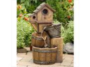 Jeco Bird House Outdoor Water Fountain without Light