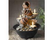 Jeco Tavolo Luci Mini Pot Tabletop Fountain with Candle