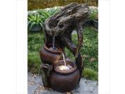 Jeco Tree Trunk and Urns Water Fountain with Led Light