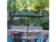 Jeco 9ft. Aluminum Patio Market Umbrella Tilt with Crank in Green Fabric Champagne Pole