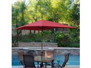 Jeco 6.5 x 10 Aluminum Patio Market Umbrella Tilt with Crank in Burgundy Fabric Champagne Pole