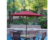 Jeco 9ft. Aluminum Patio Market Umbrella Tilt with Crank in Burgundy Fabric Champagne Pole