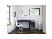 Nexera Sereni T 3 Drawer Reversible Desk in Black and Ebony