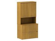 Bush BBF 300 Series 2 Drawer Lateral File with Hutch in Modern Cherry