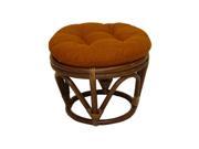 International Caravan Bali Rattan Papasan Footstool Ottoman Indigo