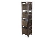 Winsome Granville 5 Piece Storage Tower Shelf With 4 Baskets In Espresso Finish