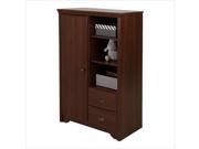 South Shore Fundy Tide Armoire with Drawers in Royal Cherry