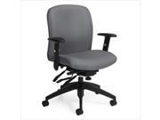 Global Truform Medium Back Multi Tilter Office Chair with Arms in Slate