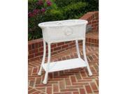 International Caravan Chelsea Oval Patio Plant Stand in White
