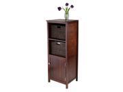 Winsome 3pc Brooke Jelly Cupboard with 2 Baskets in Antique Walnut