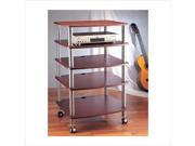 VTI AR405 5 Shelf Audio Rack with Casters Black Cherry