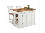 Home Styles Kitchen Island and Stools White Distressed Oak 5002 948