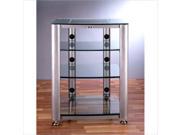 VTI HGR404 4 Shelf Glass Audio Cabinet Rack Black Tinted Black