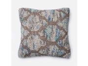Loloi 1 10 x 1 10 Cotton Poly Pillow in Blue and Natural