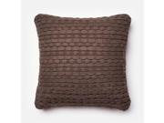 Loloi 1 10 x 1 10 Wool Poly Pillow in Brown