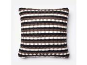 Loloi 1 10 x 1 10 Wool Down Pillow in Brown and Black
