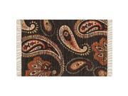 Loloi Aria 1 8 x 3 Flat Weave Cotton Rug in Chocolate and Rust