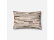 Loloi 1 1 x 1 9 Leather Down Pillow in Gray