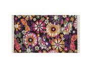 Loloi Aria 2 3 x 3 9 Flat Weave Cotton Rug in Violet and Gold