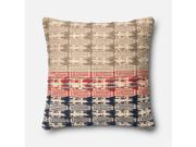 Loloi 1 10 x 1 10 Wool Poly Pillow in Red and Blue