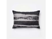 Loloi 1 1 x 1 9 Down Pillow in Gray and Black