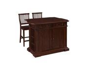 Home Styles Americana Kitchen Island and Two Stools in Cherry