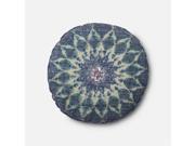 Loloi 1 8 Round Cotton Down Pillow in Blue and Teal