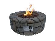 Teamson Peaktop Stone Gas Fire Pit with Cover