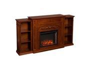 Southern Enterprises Chantilly Bookcase Electric Fireplace in Oak