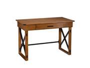 Southern Enterprises Canton Height Adjustable Desk in Glazed Pine