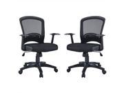 Manhattan Comfort Gracie Classic Office Chair in Black Set of 2