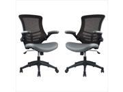 Manhattan Comfort Intrepid Office Chair in Coffee and Grey Set of 2