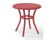 Crosley Palm Harbor Outdoor Wicker Round End Table in Red