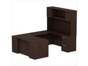 Bush BBF 300 Series 66 U Shaped Desk with Hutch in Mocha Cherry