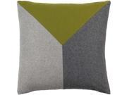 Surya Jonah Poly Fill 20 Square Pillow in Green and Gray