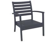 Compamia Artemis Outdoor Patio Dining Arm Chair in Dark Gray set of 4