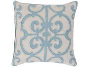 Surya Amelia Poly Fill 22 Square Pillow in Blue and Gray