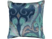 Surya Ara Poly Fill 20 Square Pillow in Blue Purple and Gray