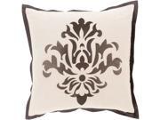 Surya Cosette Poly Fill 22 Square Pillow in Taupe