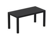 Compamia Ocean Square Resin Patio Side Table in Black