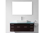 Virtu USA Biagio 56 Glass Single Bathroom Vanity Cabinet Set in Espresso