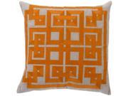 Surya Gramercy Poly Fill 18 Square Pillow in Orange and Gray