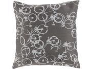 Surya Pedal Power Poly Fill 18 Square Pillow in Gray