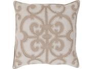 Surya Amelia Down Fill 20 Square Pillow in Taupe